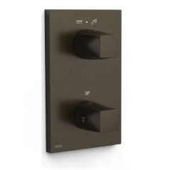 Termostático ducha empotrado 2-vías THERM-BOX negro bronce - 21125001KMB - Tres