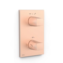 Termostático ducha empotrado 2-vías THERM-BOX oro rosa mate - 21125001OPM - Tres