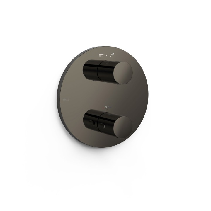 Termostático ducha empotrado 2-vías THERM-BOX negro metalizado - 26225001KM 1
