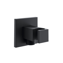 Soporte ducha cuadrado con toma HIDROTERAPIA negro mate - 4798NM 1