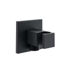 Soporte ducha cuadrado con toma HIDROTERAPIA negro mate - 4798NM - Ramón Soler