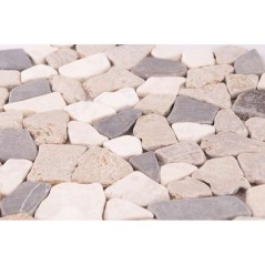 Malla mosaico piedra natural MOS-105 GRIS/BLANCO/MARRÓN- Tercocer