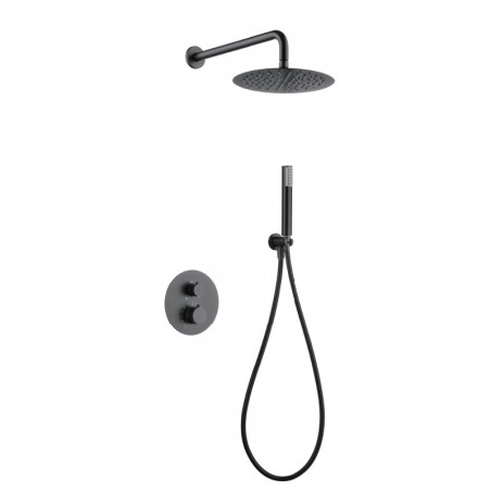 Kit monomando ducha empotrado 2-vías LINE Black Gun Metal - GPD038/BGM - Imex