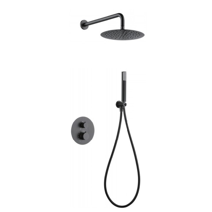 Kit monomando ducha empotrado 2-vías LINE Black Gun Metal - GPD038/BGM 1