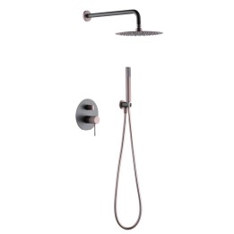Kit monomando ducha empotrado 2-vías LINE gris mate/champagne - GPD038/GC 1