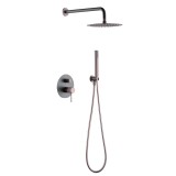 Kit monomando ducha empotrado 2-vías LINE gris mate/champagne - GPD038/GC 1
