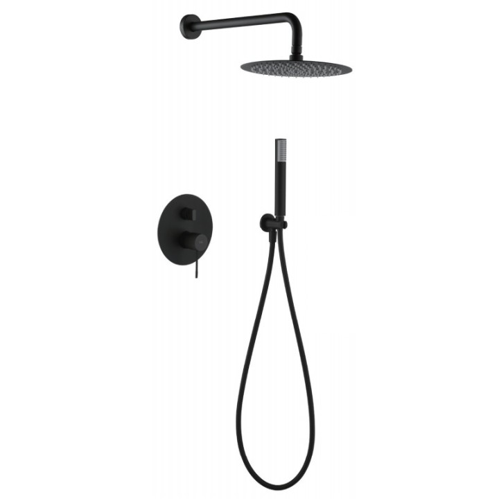 Kit monomando ducha empotrado 2-vías LINE negro mate - GPD038/NG 1