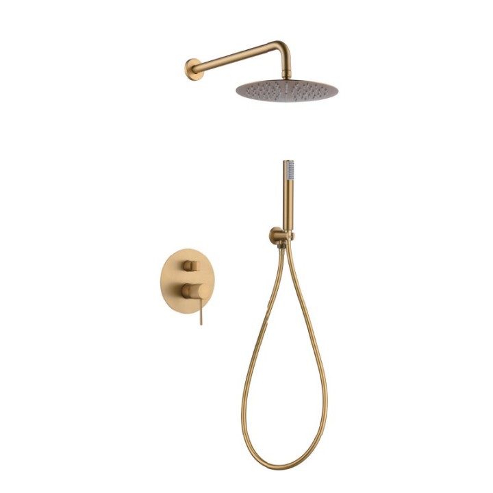 Kit monomando ducha empotrado 2-vías LINE oro cepillado - GPD038/OC 1