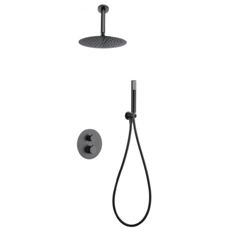 Kit termostático ducha empotrado 2-vías TOP Black Gun Metal - GTQ038/BGM - Imex