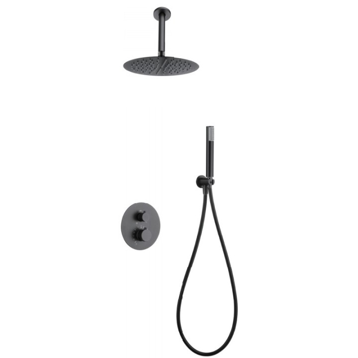 Kit termostático ducha empotrado 2-vías TOP Black Gun Metal - GTQ038/BGM 1