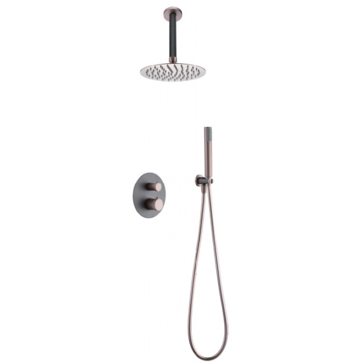 Kit termostático ducha empotrado 2-vías TOP gris mate/champagne - GTQ038/GC 1
