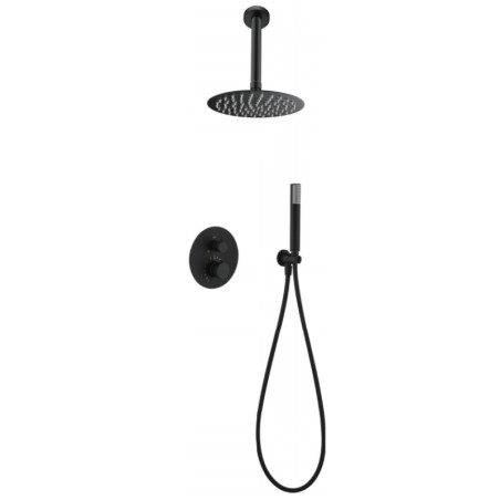 Kit termostático ducha empotrado 2-vías TOP negro mate - GTQ038/NG - Imex