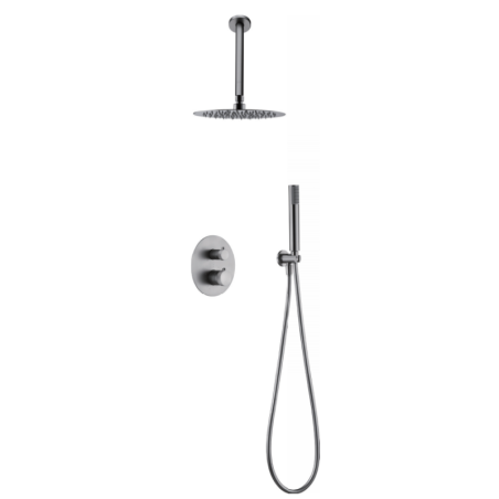 Kit termostático ducha empotrado 2-vías TOP níquel cepillado - GTQ038/NQ - Imex