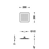 Rociador ducha TRES 200x200 mm. cromo - 134315002 2