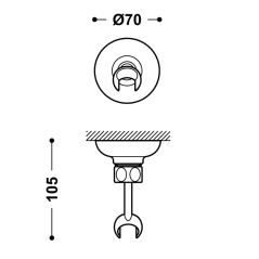 Soporte ducha orientable TRES latón viejo mate - 29963910LM