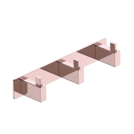 Perchero triple TECHNIC oro rosa cepillado - CAT002-02/ORC 1