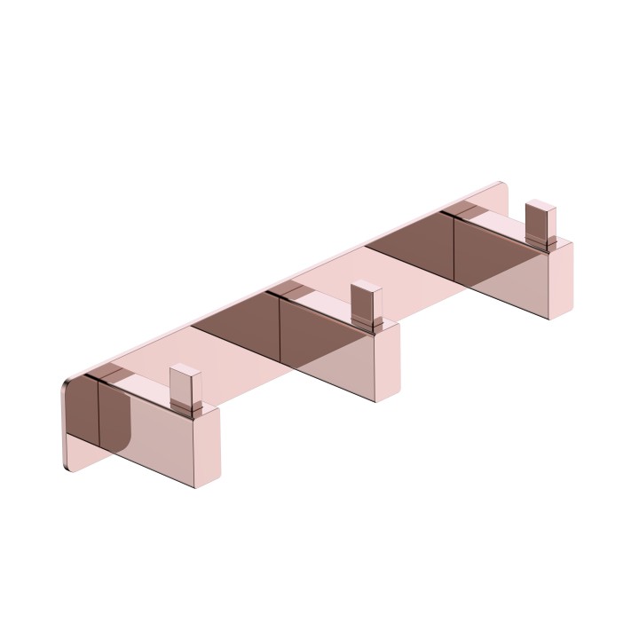 Perchero triple TECHNIC oro rosa cepillado - CAT002-02/ORC 1