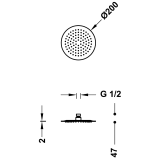 Rociador ducha TRES Ø 200 mm cromo - 134315001 2