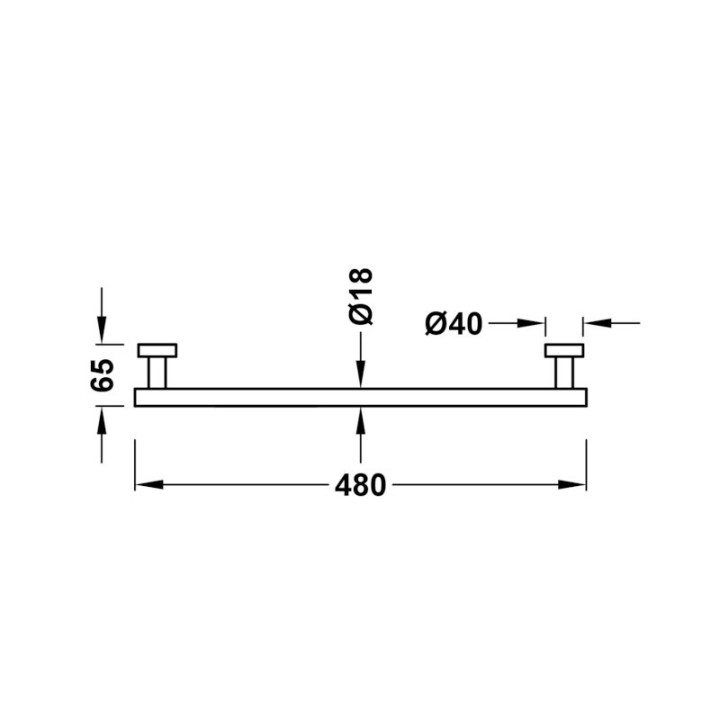 Toallero barra 58 REDONDO negro metalizado - 16123602KM 2