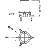 Base empotrada montaje grifo a suelo TRES - 26285350 2