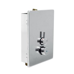 Grifo temporizado ducha empotrado TRES selector temperatura cromo - 01217901 - Tres