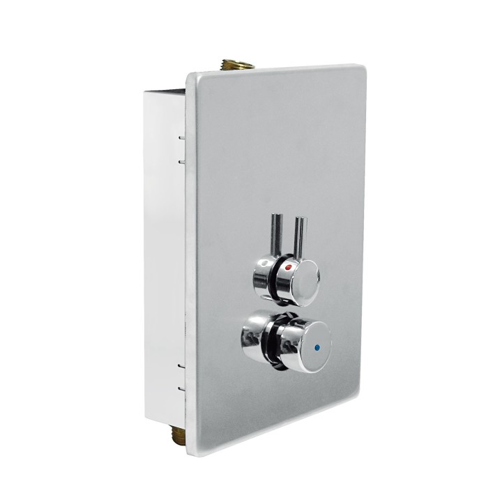 Grifo temporizado ducha empotrado TRES selector temperatura cromo - 01217901 1