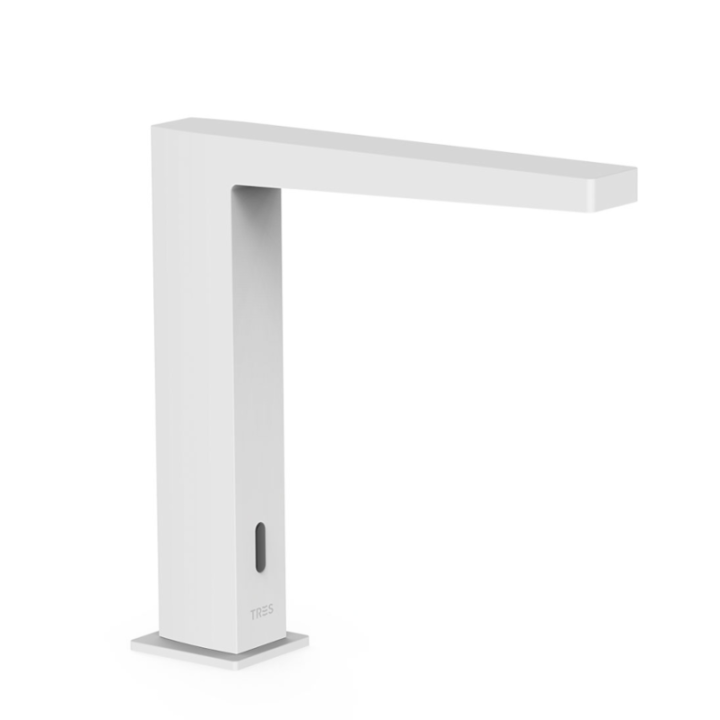 Grifo lavabo electrónico TRES 1 agua blanco mate - 20261310BM 1