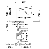 Grifo lavabo electrónico TRES premezclador cromo - 39210309 2