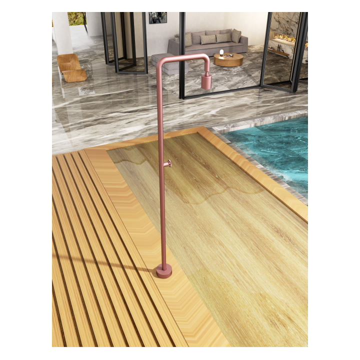 Columna ducha jardín piscina POOL acero S316 rosa coral - GPP001/ACL 3
