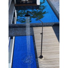 Columna ducha jardín piscina ALASKA acero S316 negro mate - GPA002/ANG