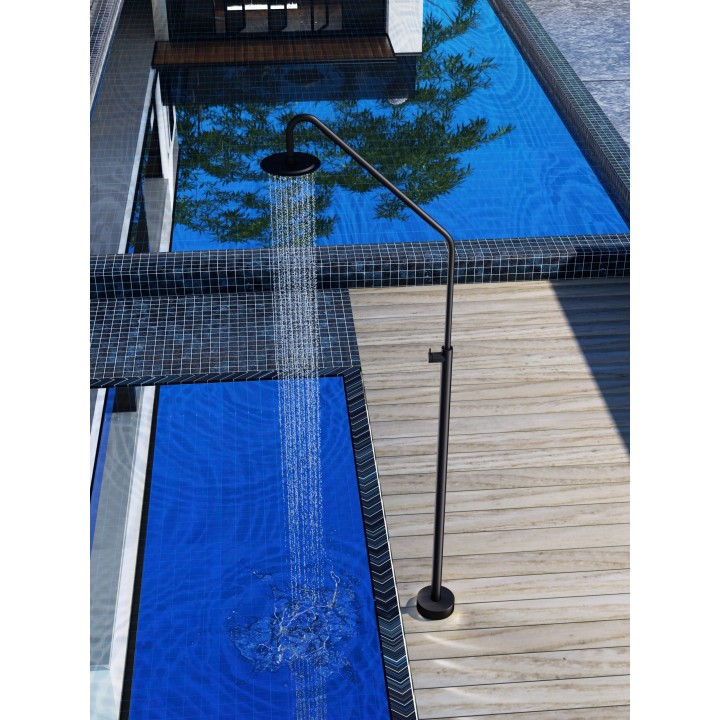 Columna ducha jardín piscina ALASKA acero S316 negro mate - GPA002/ANG 2
