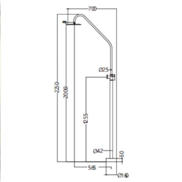 Columna ducha jardín piscina ALASKA acero S316 - GPA002/AC 4