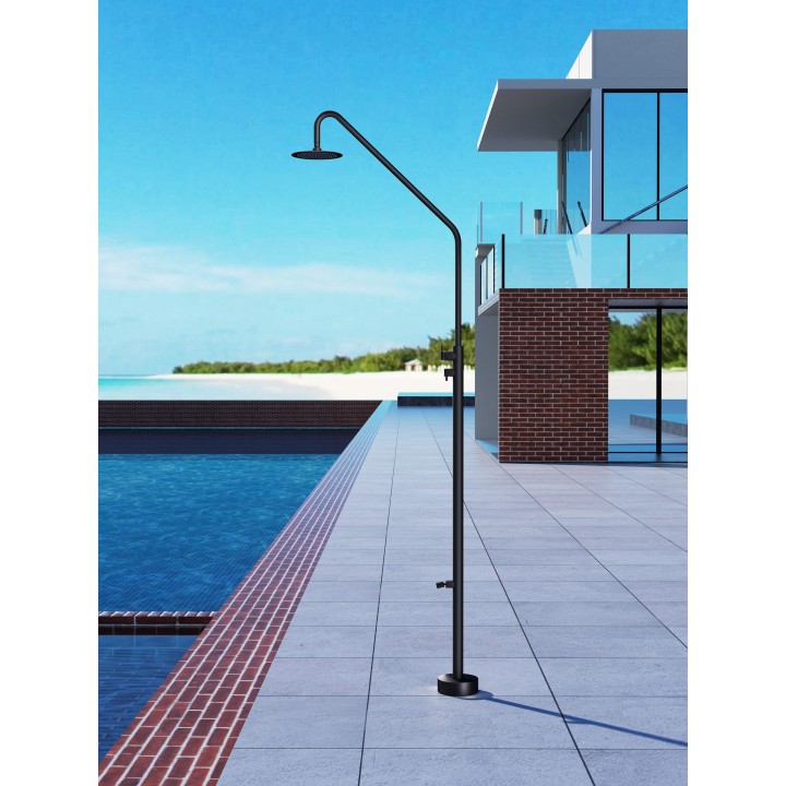 Columna ducha jardín piscina DAKOTA acero S316 negro mate - GPD003/ANG 4