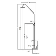 Columna ducha jardín piscina DAKOTA acero S316 negro mate - GPD003/ANG - Imex