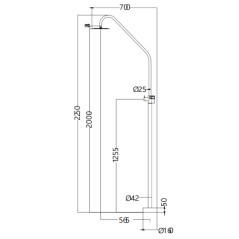 Columna ducha jardín piscina ALASKA acero S316 negro mate - GPA002/ANG - Imex
