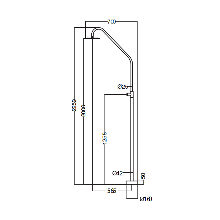 Columna ducha jardín piscina COLORADO acero S316 - GPC004/AC 5
