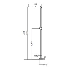 Columna ducha jardín piscina TEXAS acero S316 negro mate - GPT005/ANG - Imex