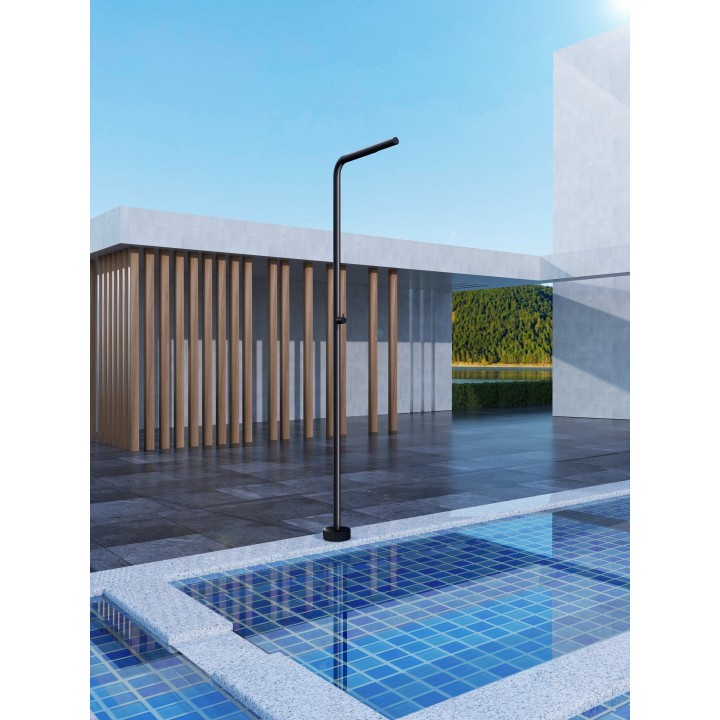 Columna ducha jardín piscina TEXAS acero S316 negro mate - GPT005/ANG 2