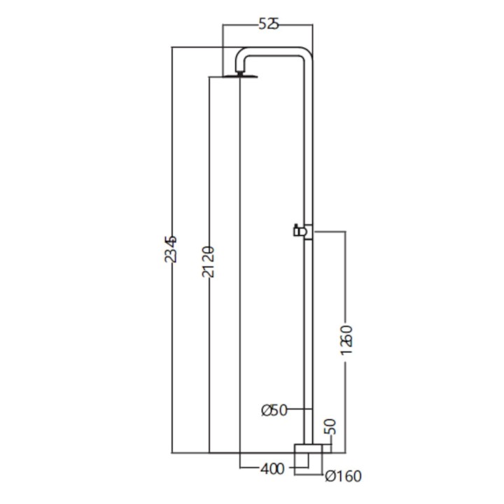 Columna ducha jardín piscina OREGON acero S316 - GPO006/AC 6