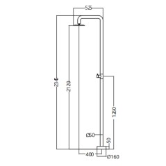 Columna ducha jardín piscina OREGON acero S316 negro mate - GPO006/ANG - Imex