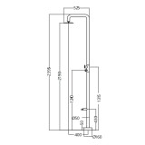 Columna ducha jardín piscina MICHIGAN acero S316 negro mate - GPM007/ANG 7