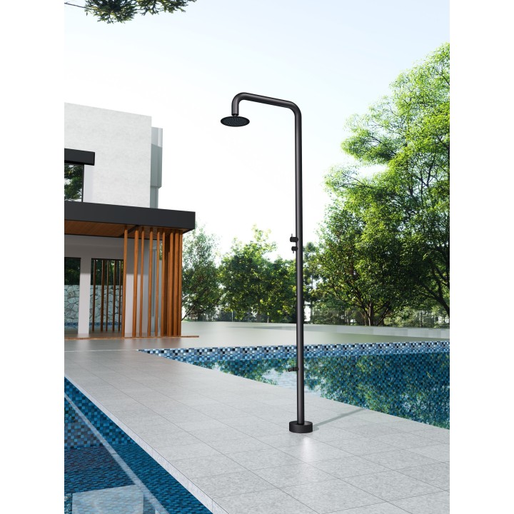 Columna ducha jardín piscina MICHIGAN acero S316 negro mate - GPM007/ANG 2