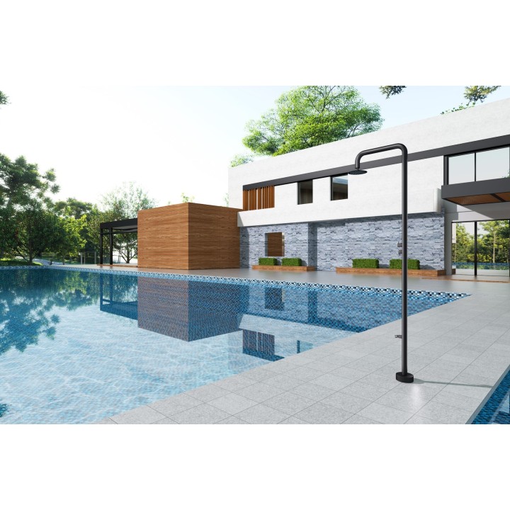 Columna ducha jardín piscina MICHIGAN acero S316 negro mate - GPM007/ANG 3
