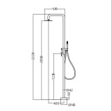 Columna ducha jardín piscina FLORIDA acero S316 - GPF008/AC 6