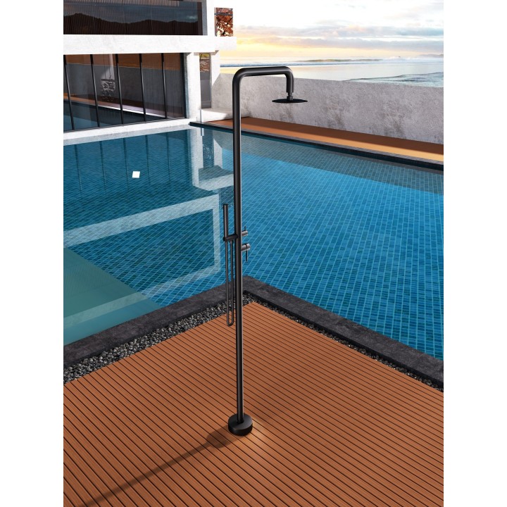 Columna ducha jardín piscina FLORIDA acero S316 negro mate - GPF008/ANG 2