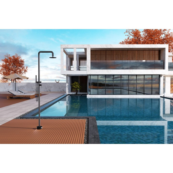 Columna ducha jardín piscina FLORIDA acero S316 negro mate - GPF008/ANG 3