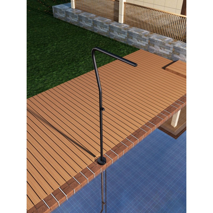 Columna ducha jardín piscina NEVADA acero S316 negro mate - GPN009/ANG 2