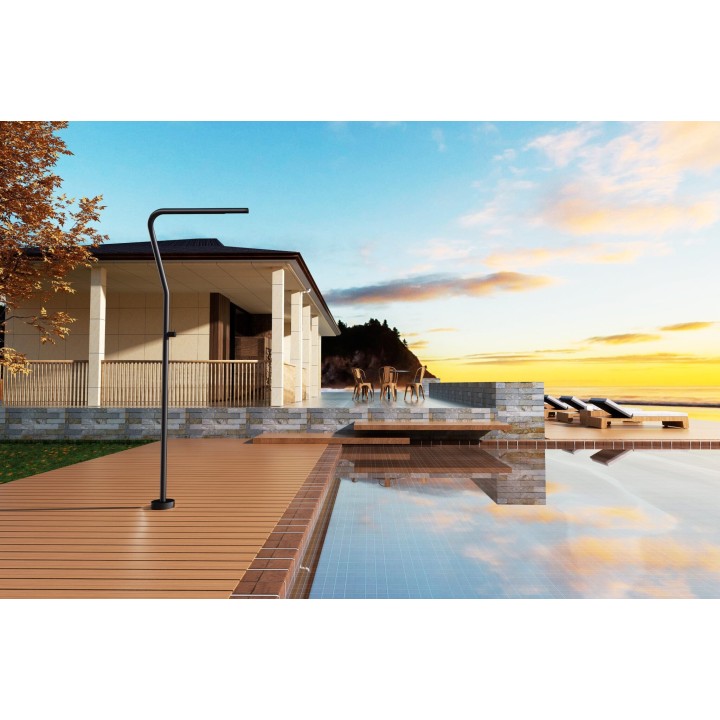 Columna ducha jardín piscina NEVADA acero S316 negro mate - GPN009/ANG 3
