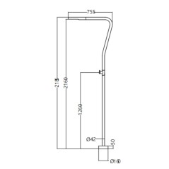 Columna ducha jardín piscina NEVADA acero S316 - GPN009/AC - Imex