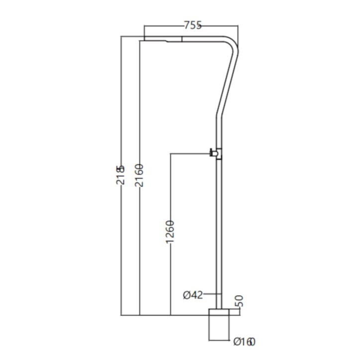 Columna ducha jardín piscina NEVADA acero S316 - GPN009/AC 6